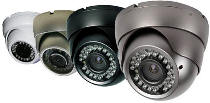 dome cameras with IR and vandal proof housing