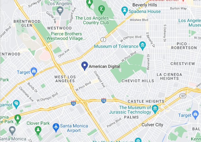 American Digitals home Intercom Repair address map Los Angeles, Westwood Blvd