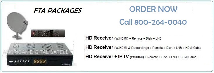 fta and international TV receiver, dish and LNB packages