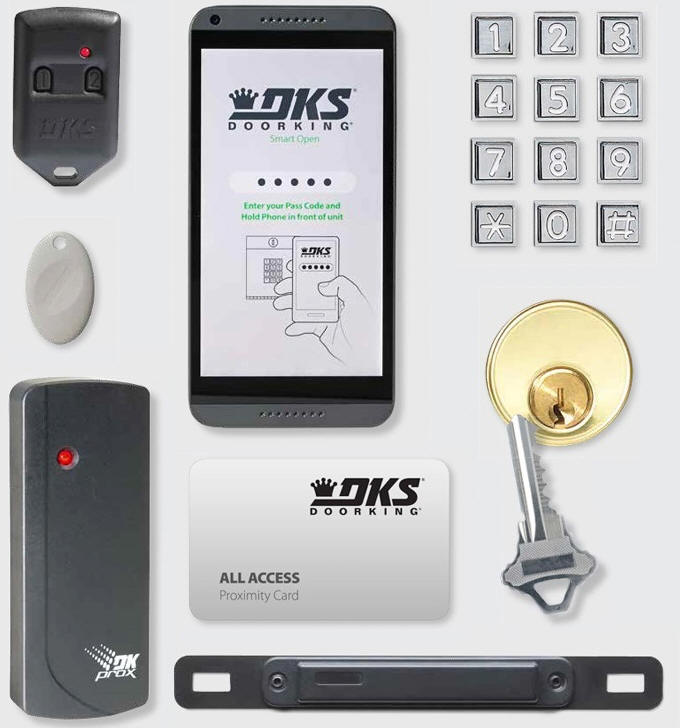 Doorking door access system, keypad, key fob, remote